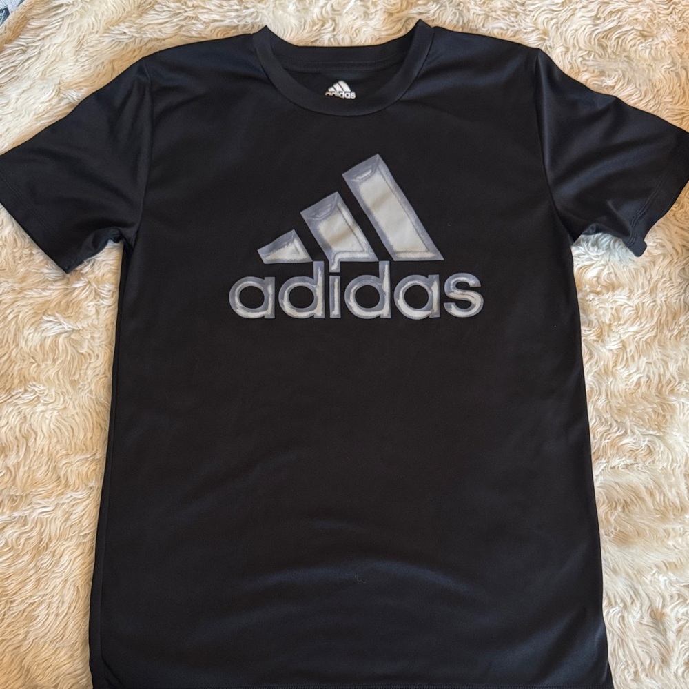 Adidas Black Tee with Silver Logo